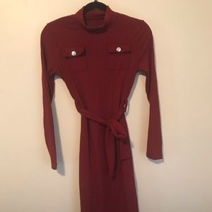 Maroon Knit Dress